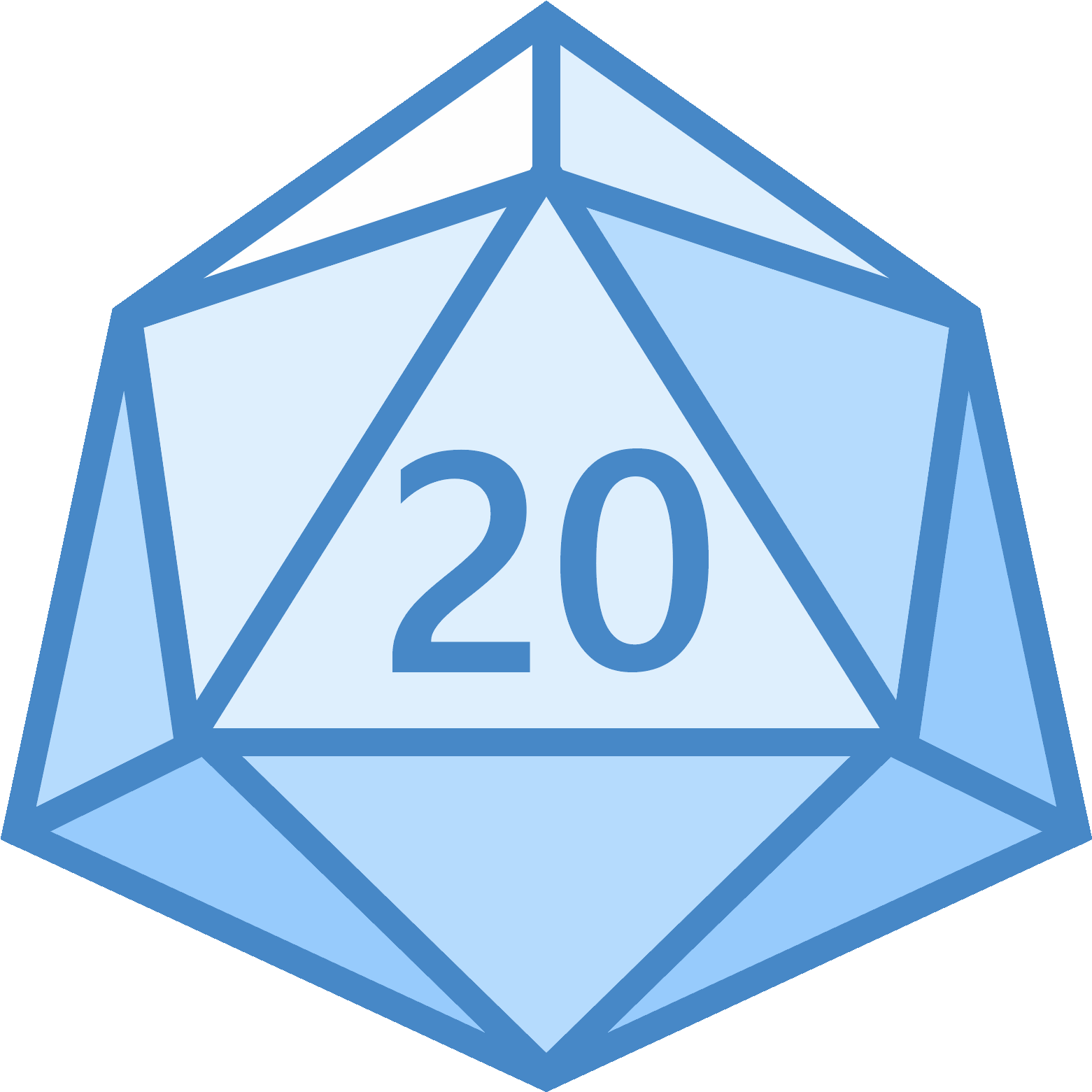 Blue D20 Dice Icon