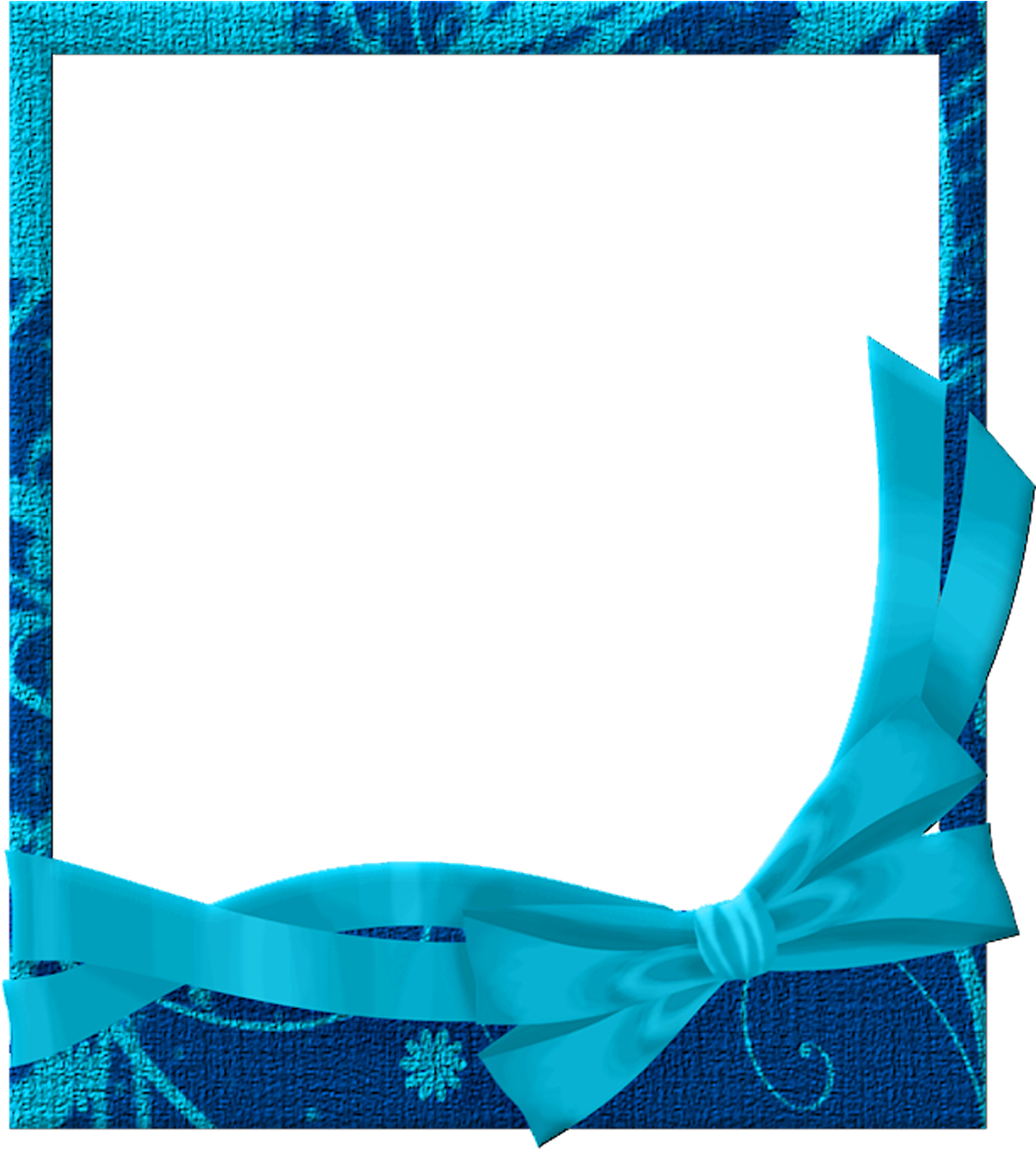 Blue Decorative Framewith Ribbon