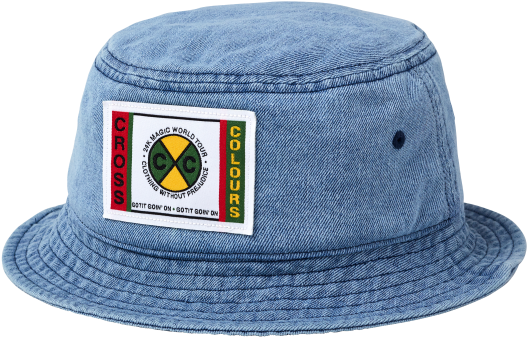 Blue Denim Bucket Hatwith Logo Patch