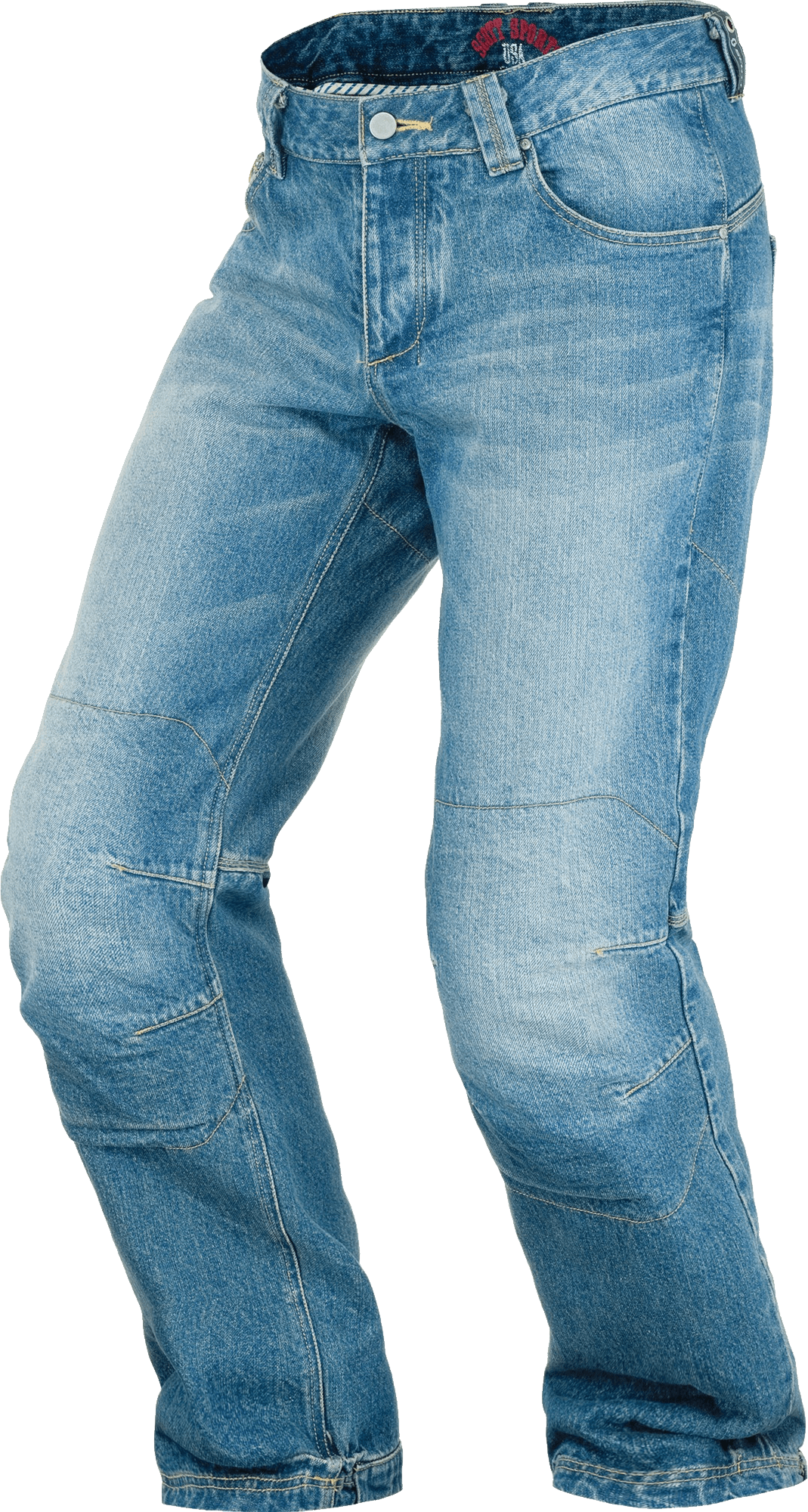 Blue Denim Jeans Standing Isolated