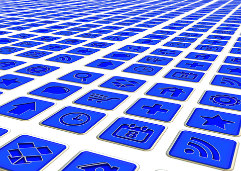 Blue Digital Icons Pattern