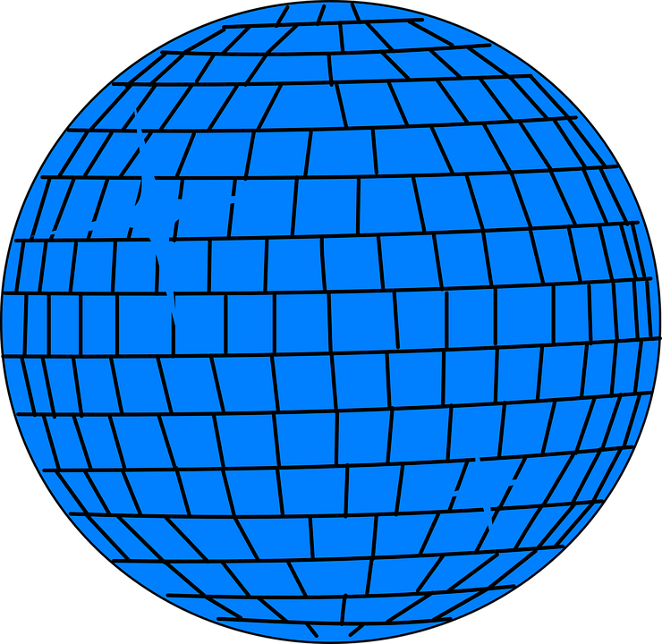 Blue Disco Ball Illustration