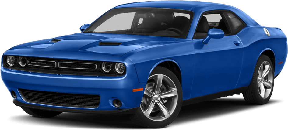 Blue Dodge Challenger Side View