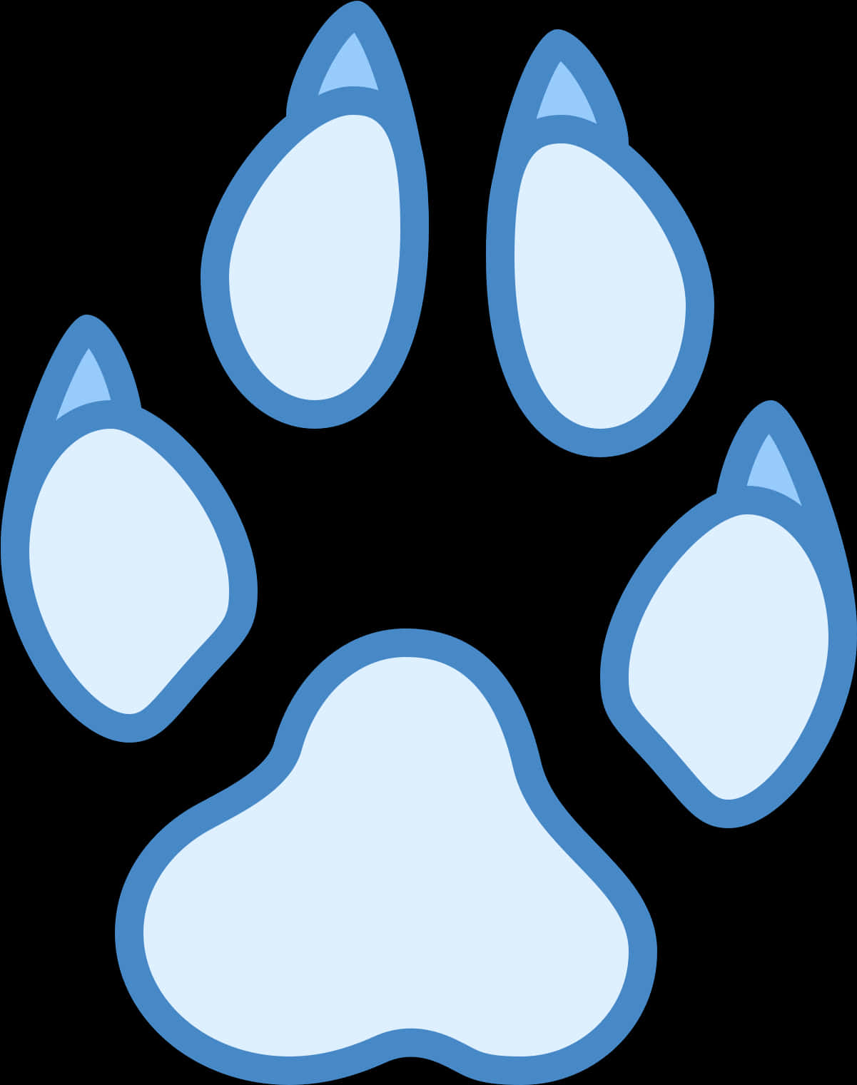 Blue Dog Paw Print Illustration