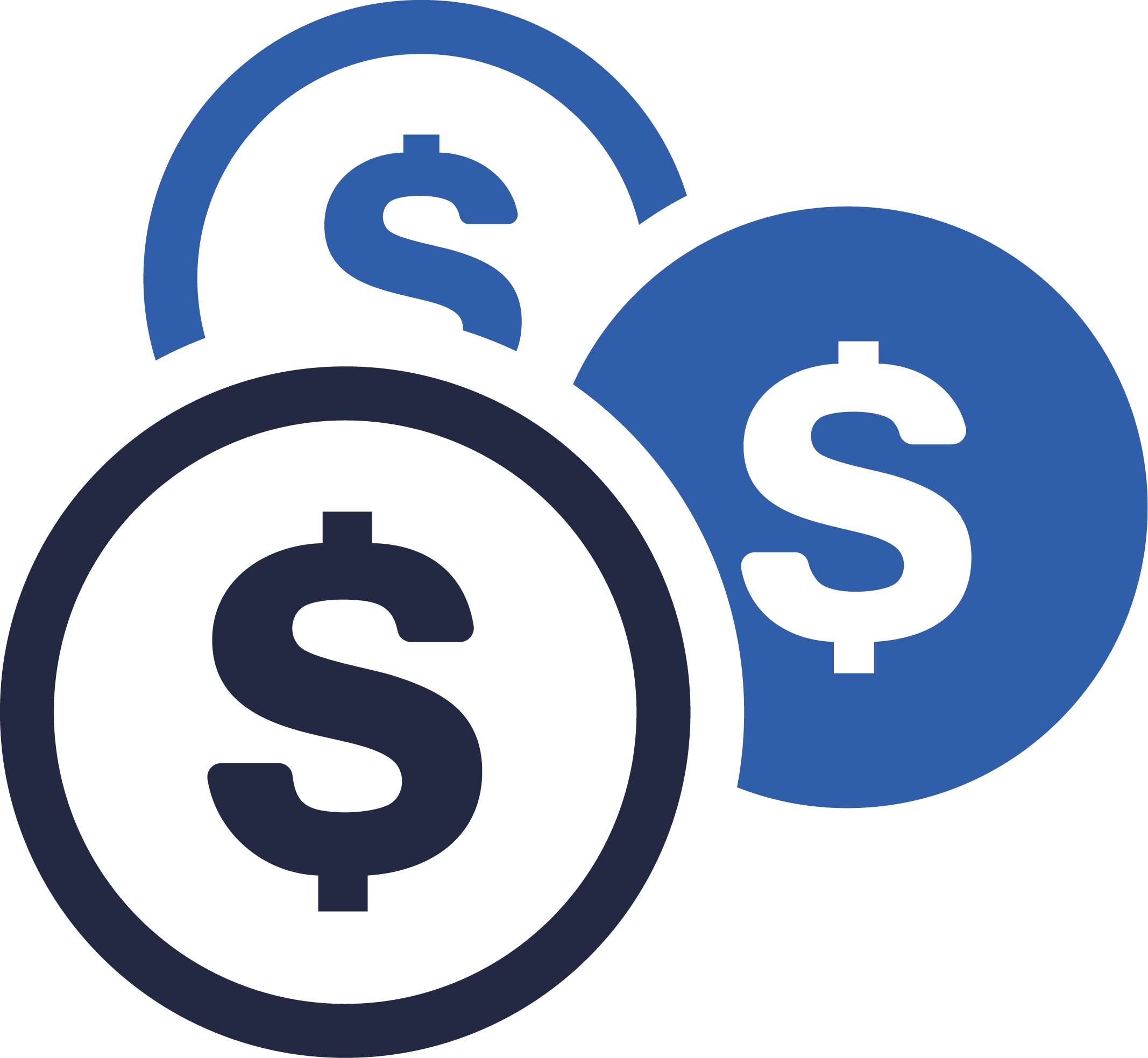 Blue Dollar Signs Icon