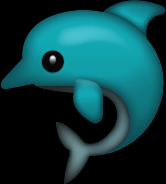 Blue Dolphin Emoji Graphic