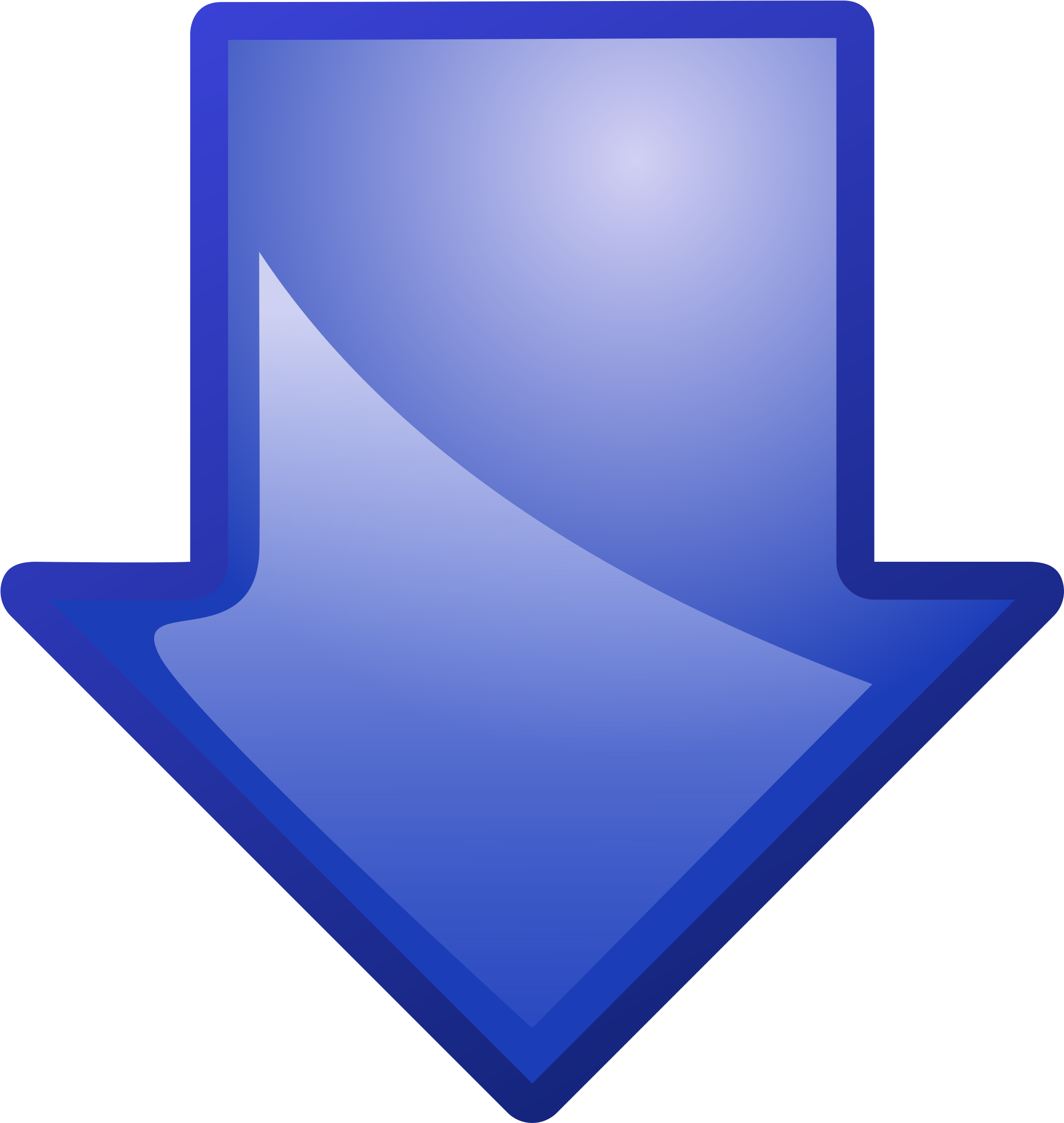 Blue Down Arrow Icon