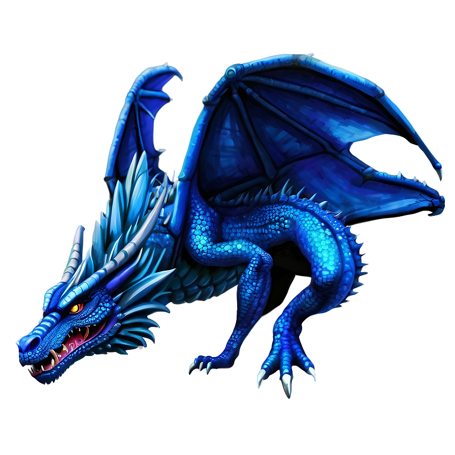 Blue Dragon And Castle Png 06252024