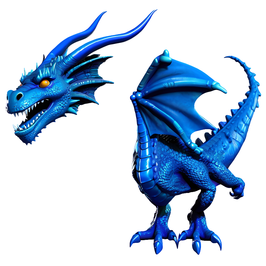 Blue Dragon And Castle Png 06252024