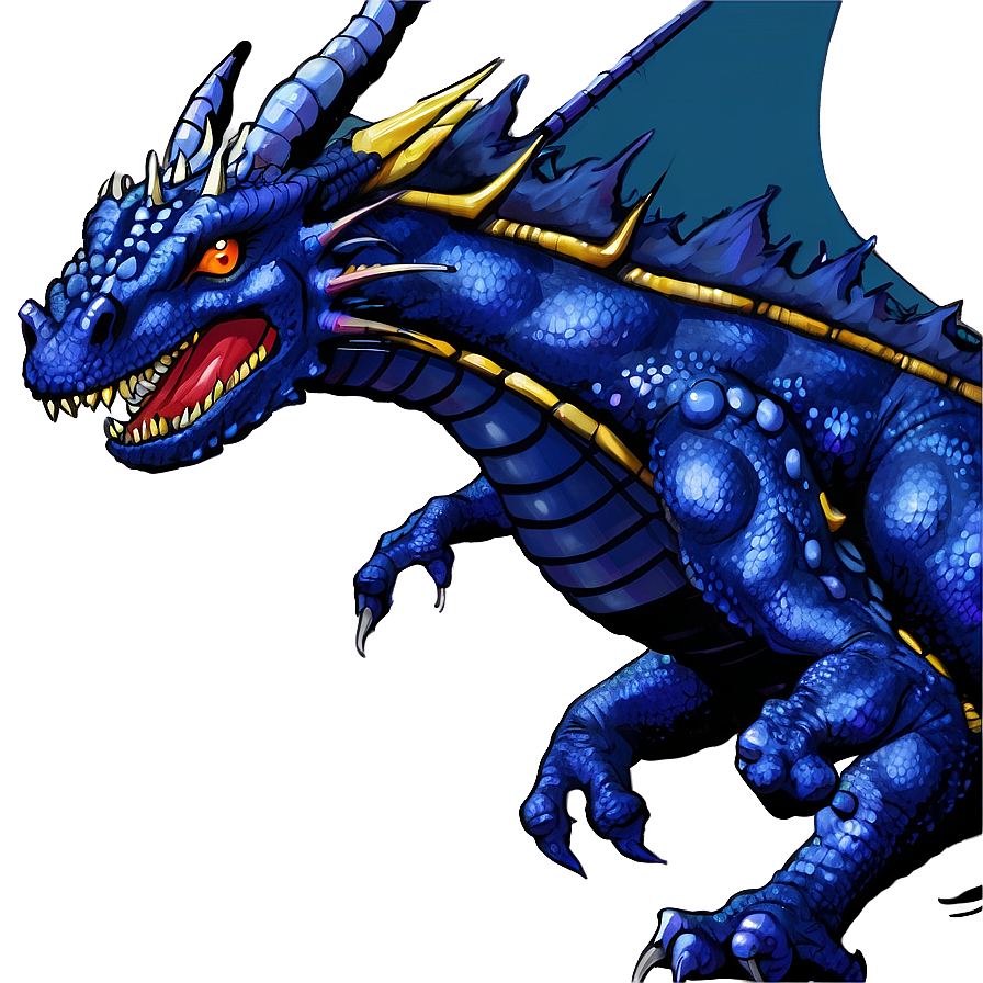 Blue Dragon In Battle Png Fwp