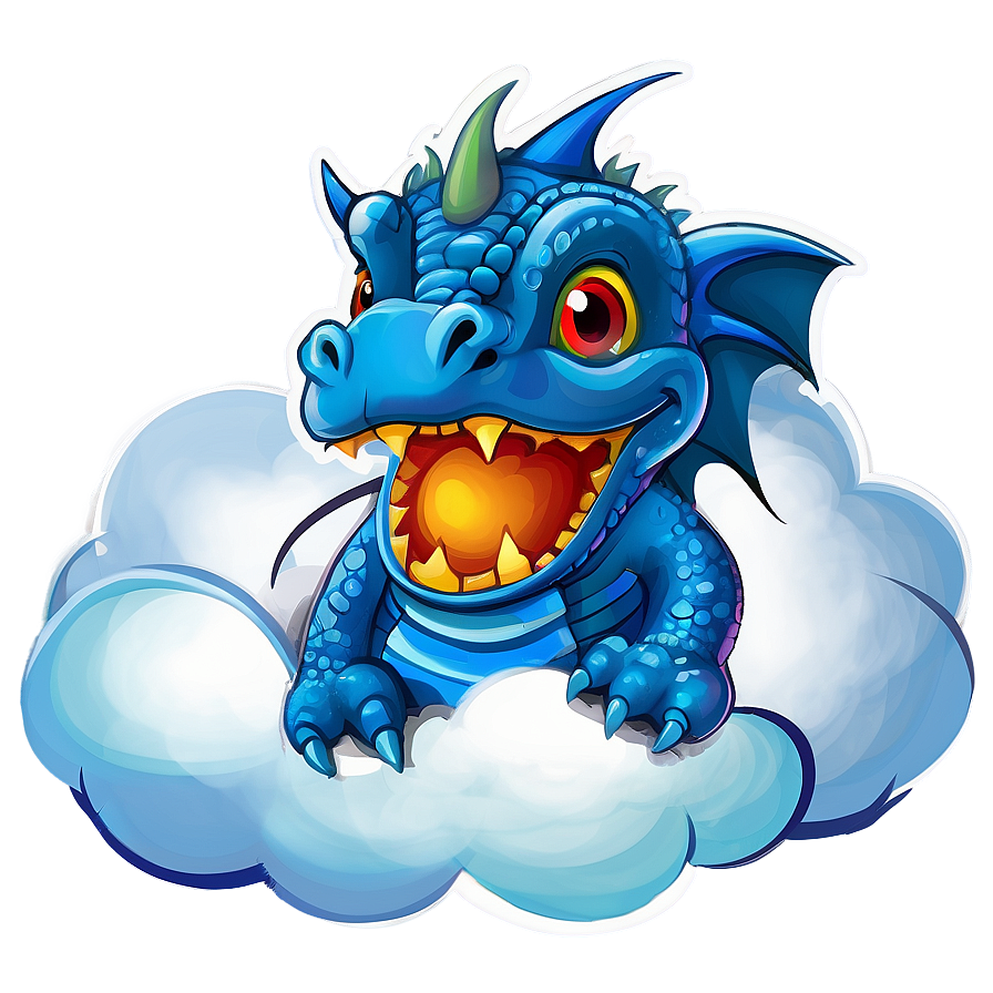 Blue Dragon In Clouds Png 06252024