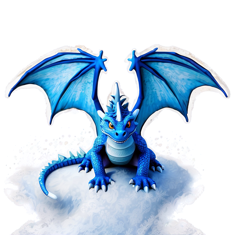 Blue Dragon In Snow Png 74