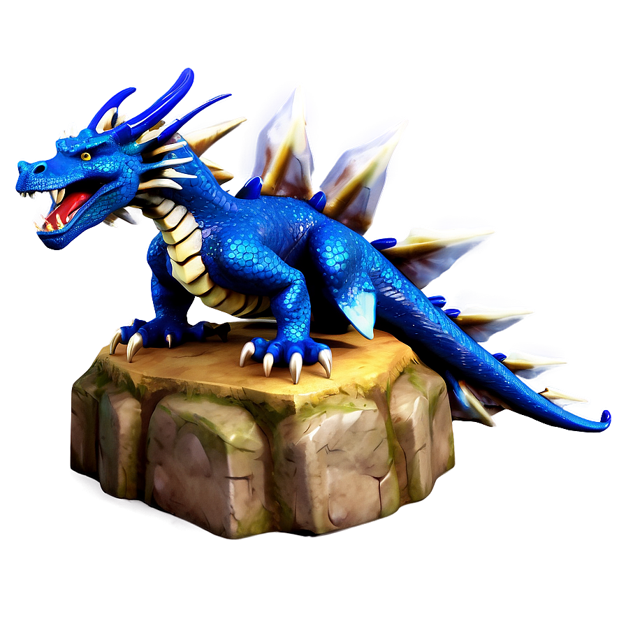 Blue Dragon With Crystal Png 29