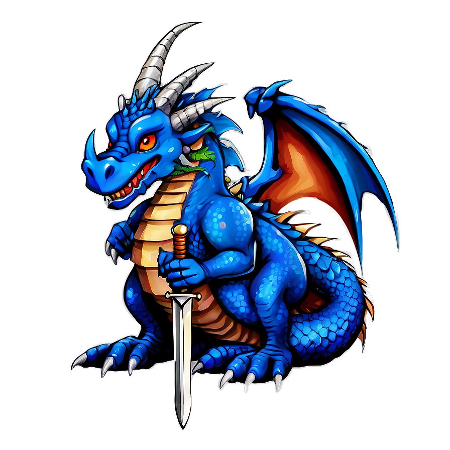 Blue Dragon With Knight Png Evf4