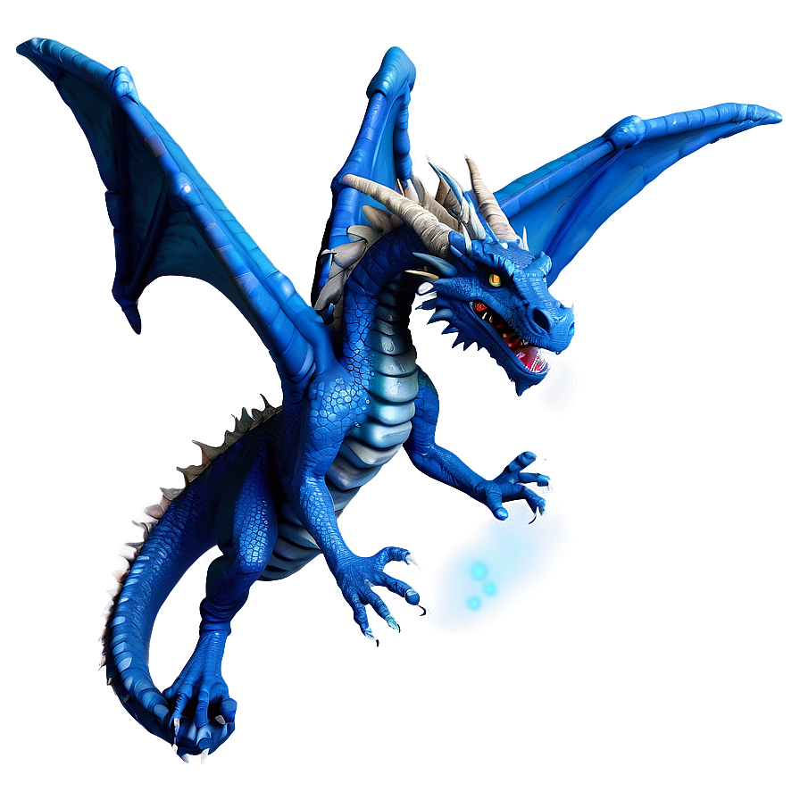 Blue Dragon With Magic Spell Png 06252024