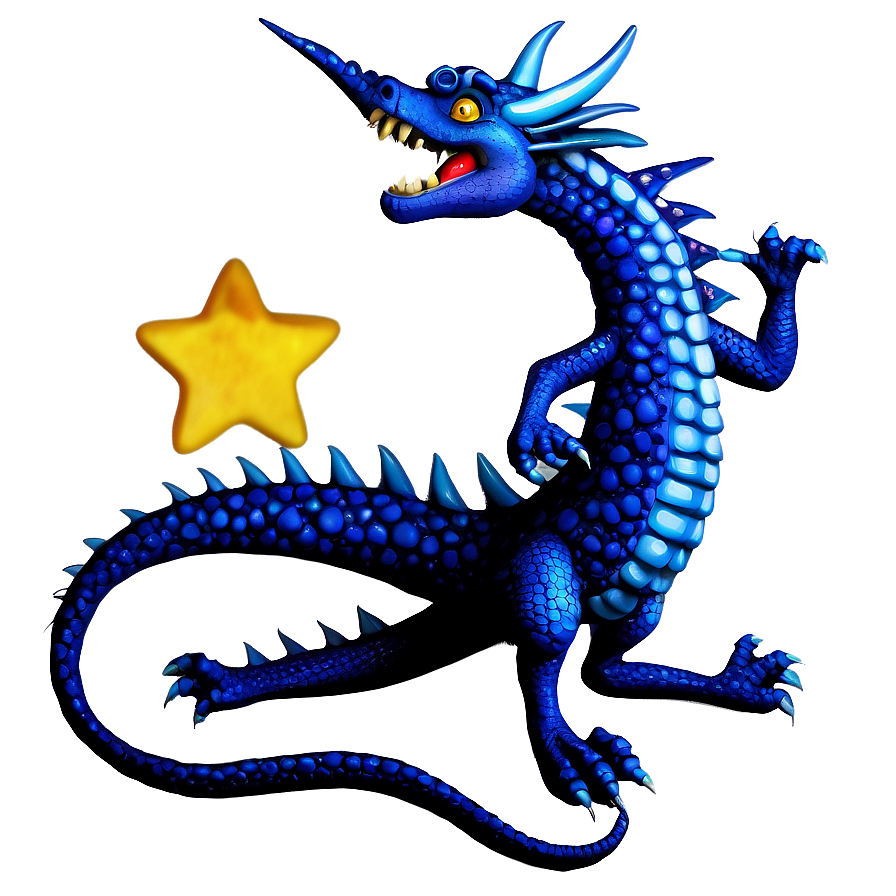 Blue Dragon With Stars Png Wvf