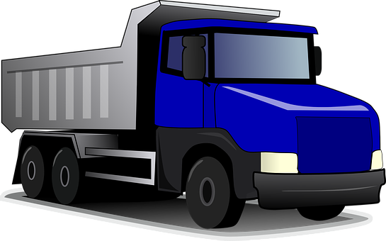 Blue Dump Truck Vector Illustration