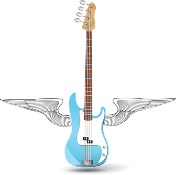 Blue Electric Bass Guitar