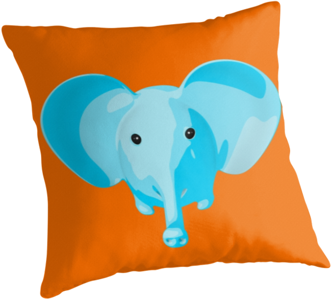 Blue Elephant Cartoon Cushion