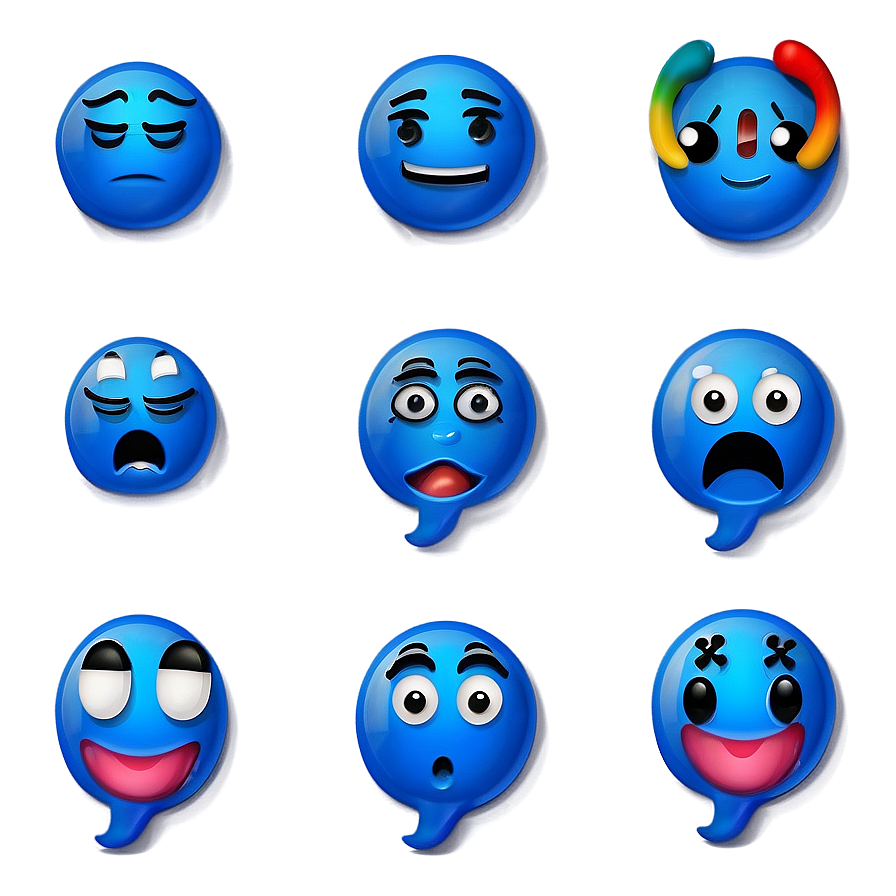 Blue Emoji Signals Png Compilation 92