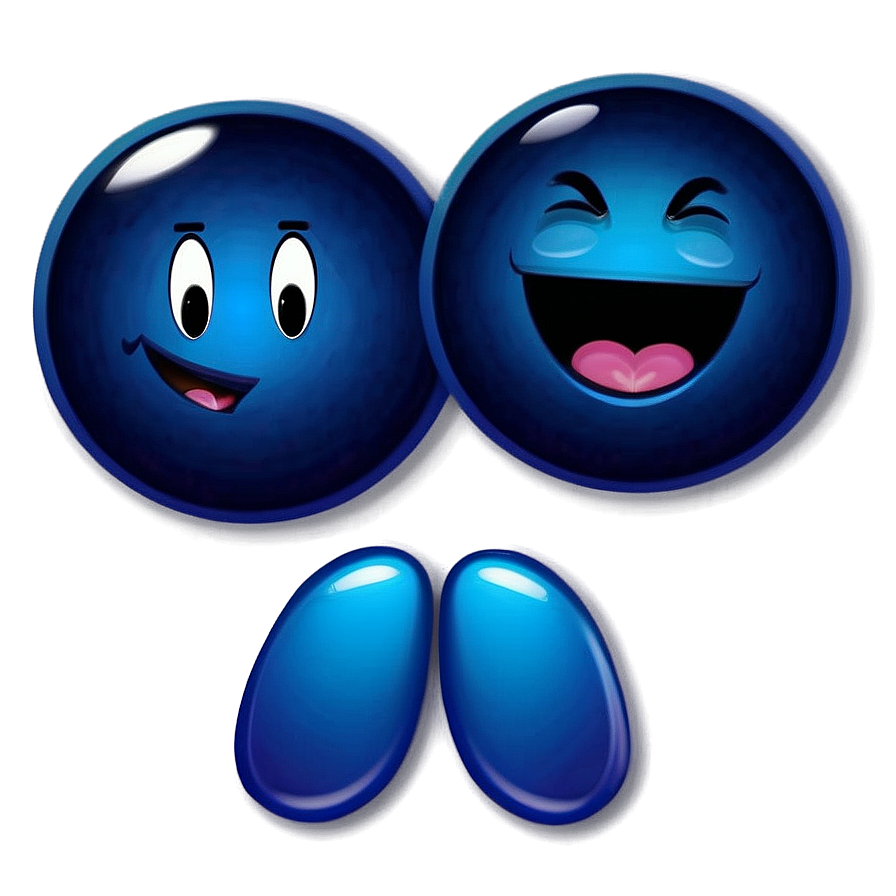 Blue Emojis Png For Messaging 06282024