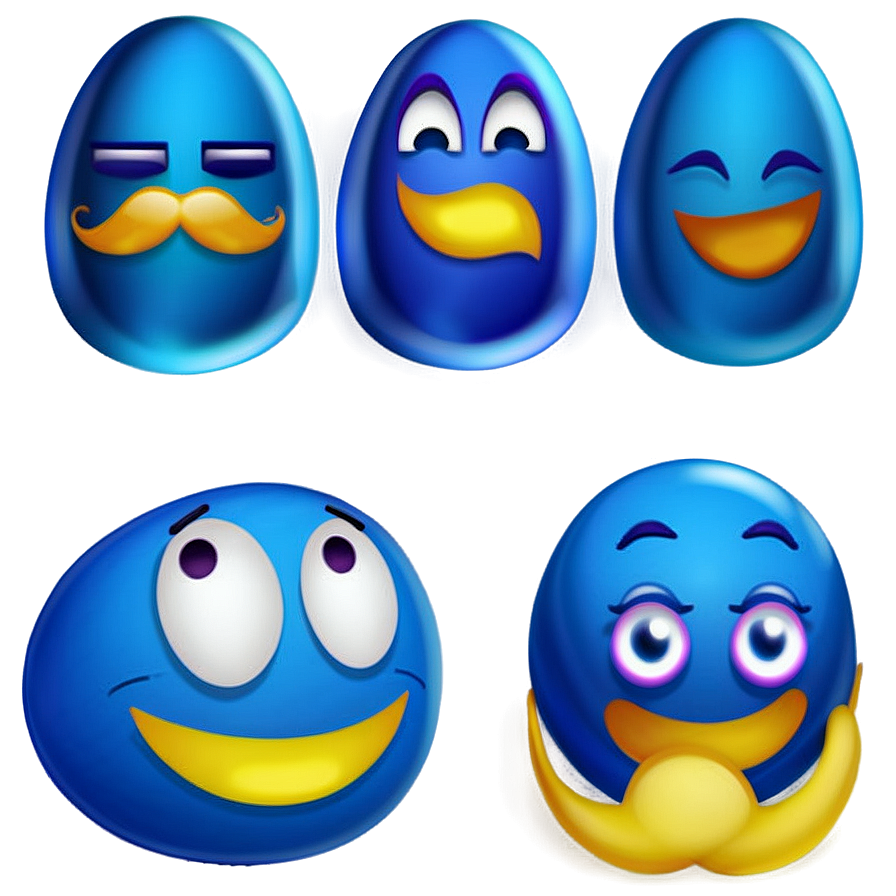 Blue Emojis Png For Projects 18