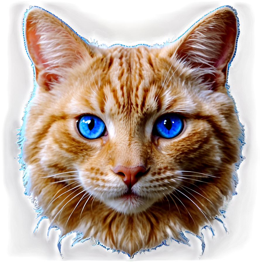 Blue Eyed Cat Head Portrait Png 5