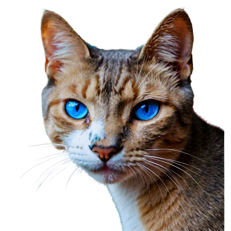 Blue Eyed Cat Head Portrait Png Qxs