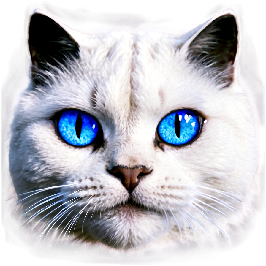 Blue Eyed Cat Head Portrait Png Tlu17