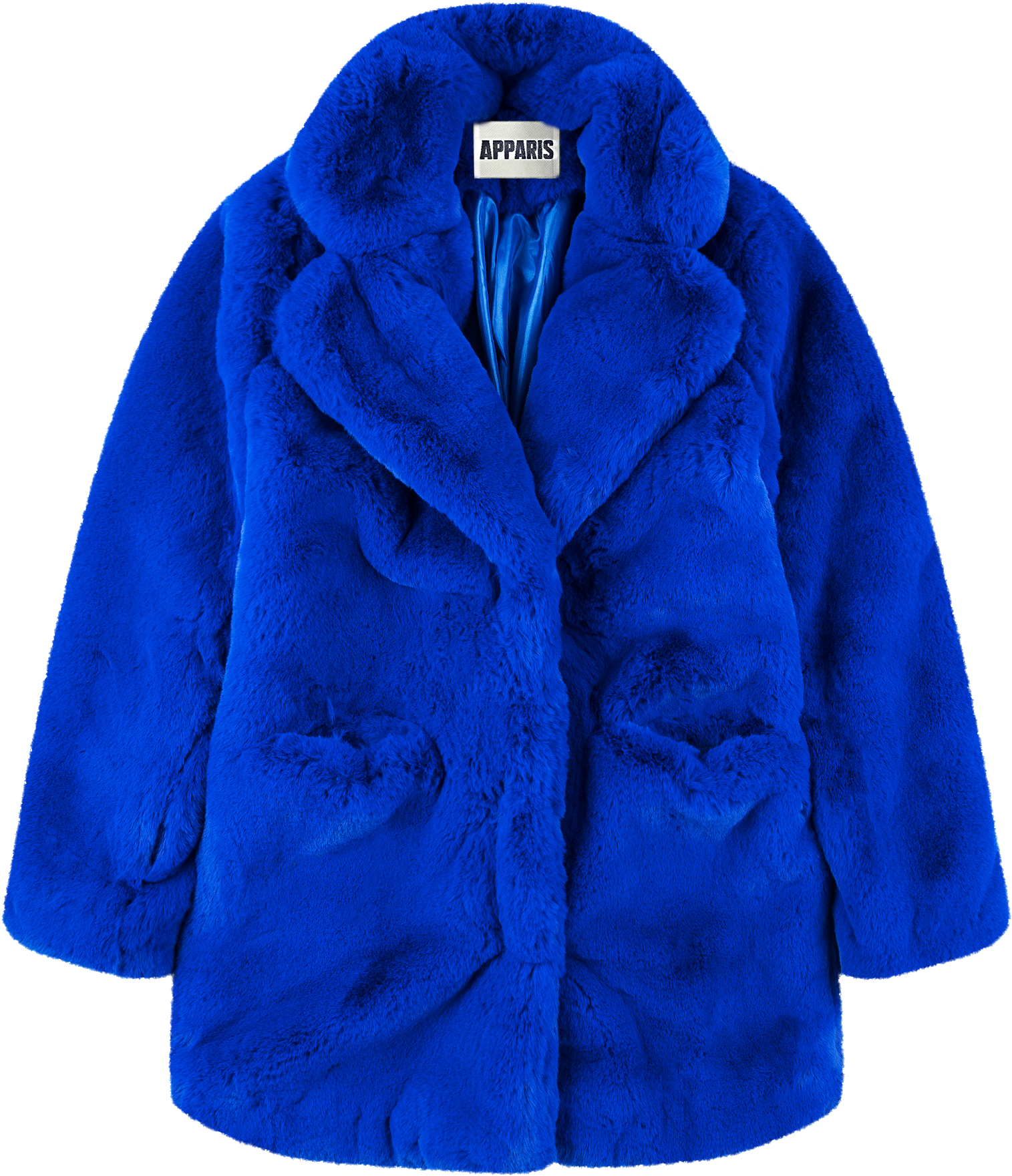 Blue Faux Fur Coat Apparis Brand