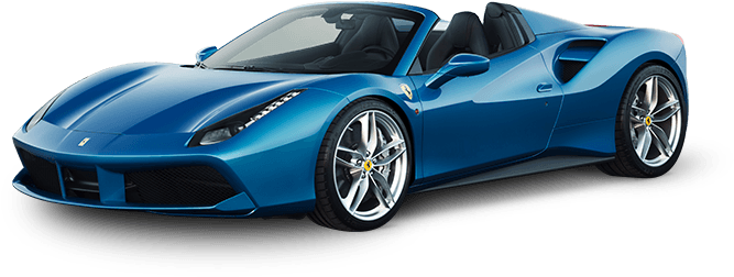 Blue Ferrari Convertible Sports Car