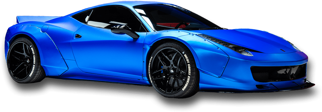 Blue Ferrari Sports Car Isolated