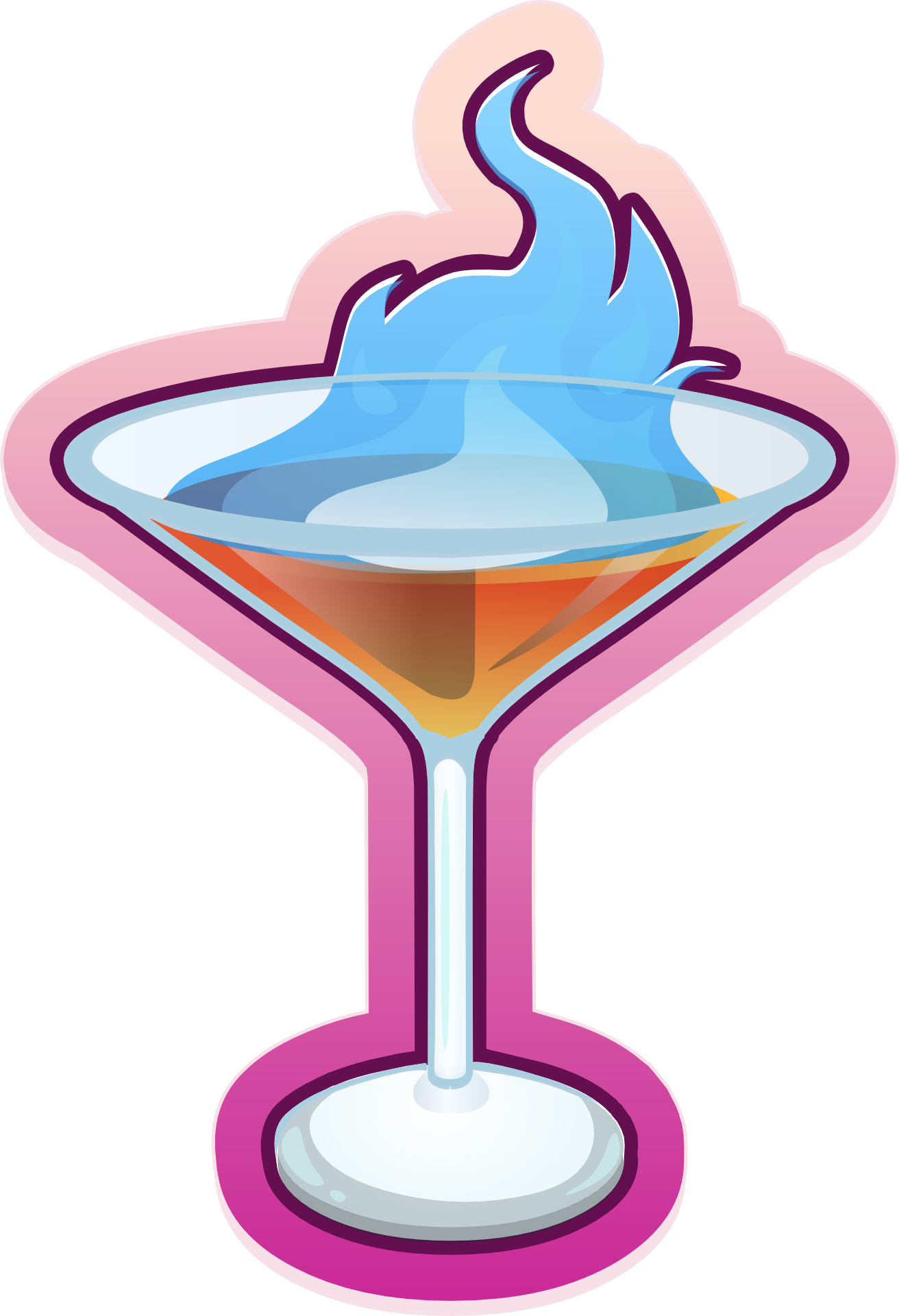 Blue Flame Cocktail Illustration