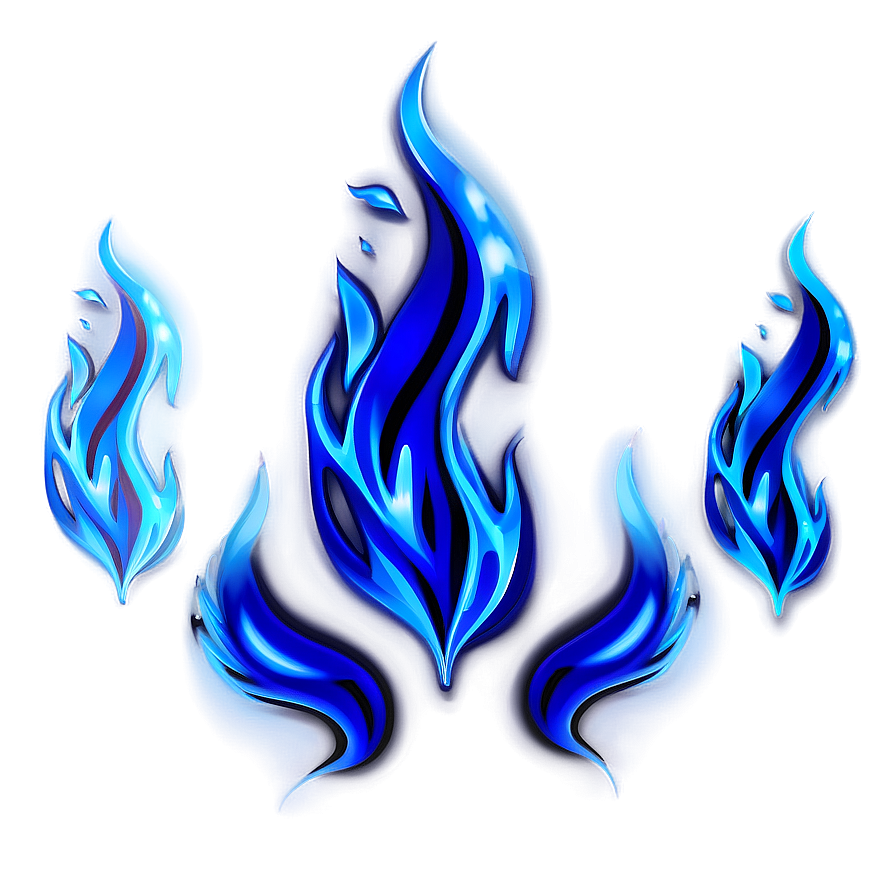 Blue Flames Decoration Png Laj32