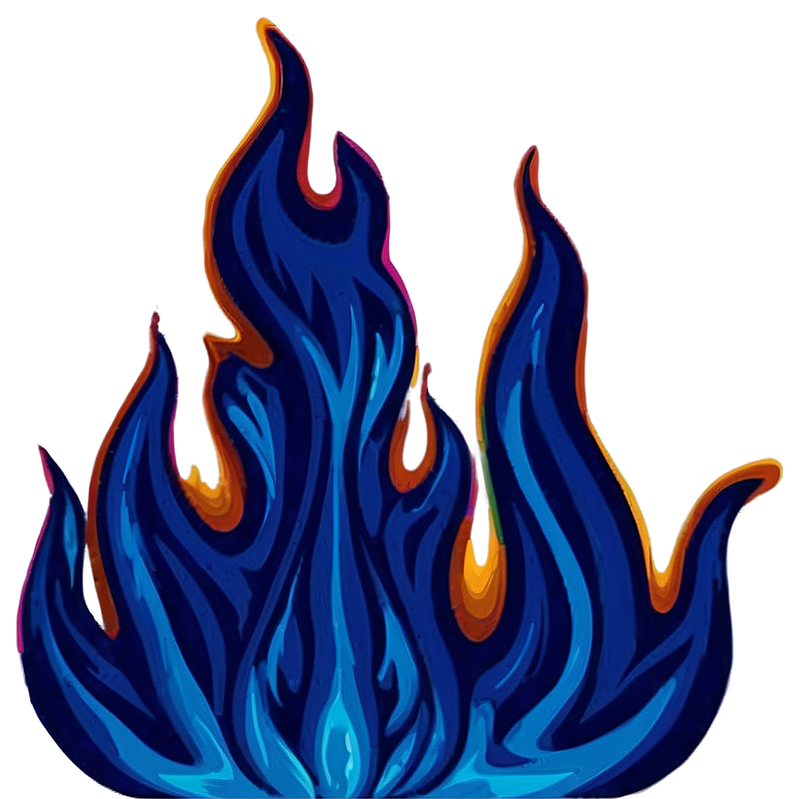 Blue Flames Pattern Png 06122024