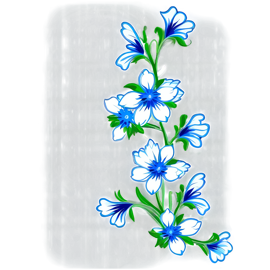 Blue Floral Corner Border Png Oju76