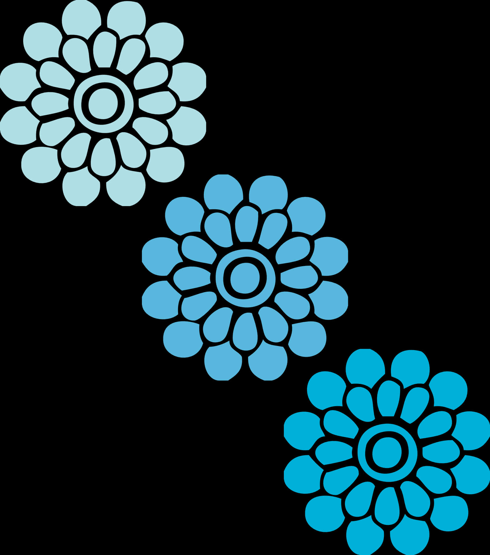 Blue Floral Vector Graphic