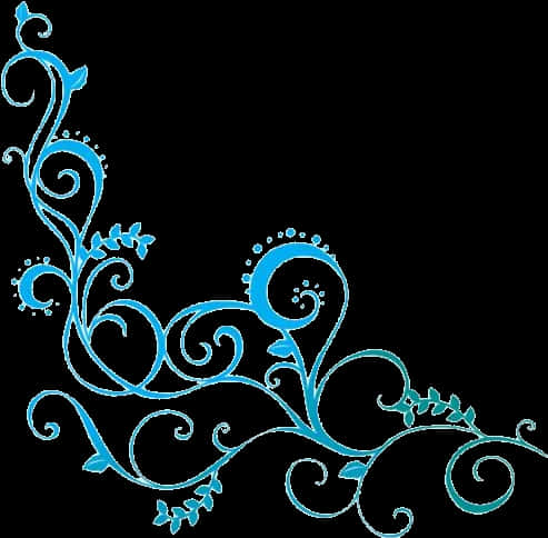 Blue Floral Vine Design