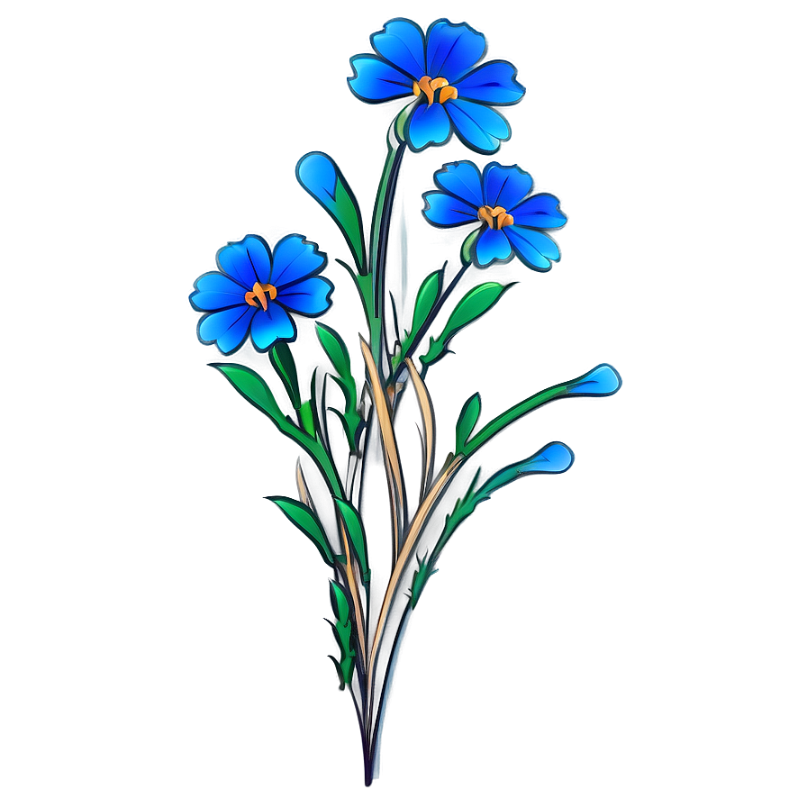 Blue Flower Abstract Png Mcj89