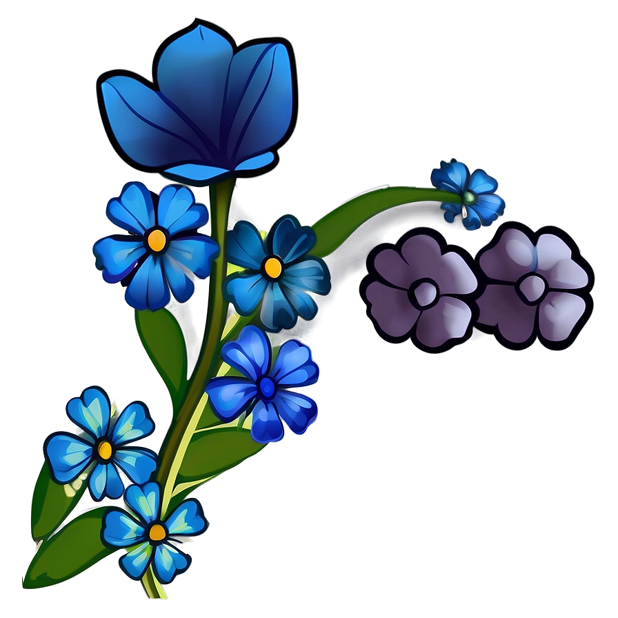 Blue Flower Charm Png Mrf14