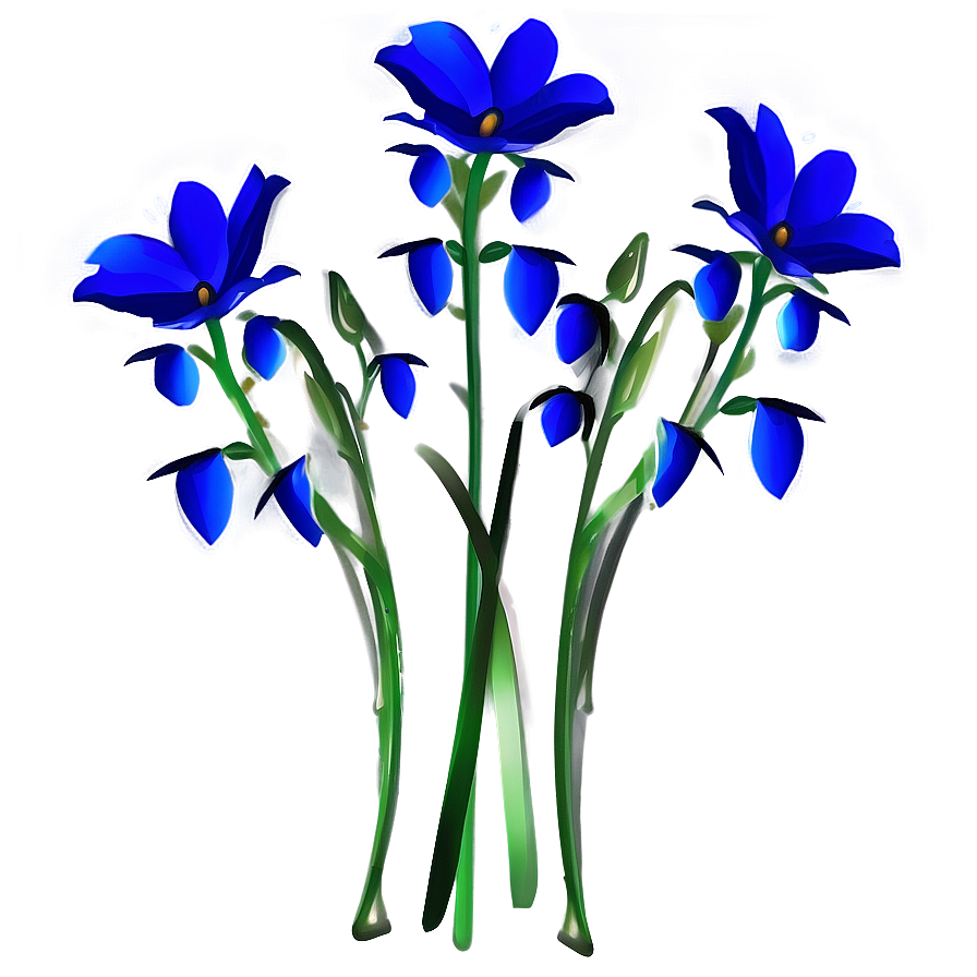 Blue Flower Composition Png 05242024