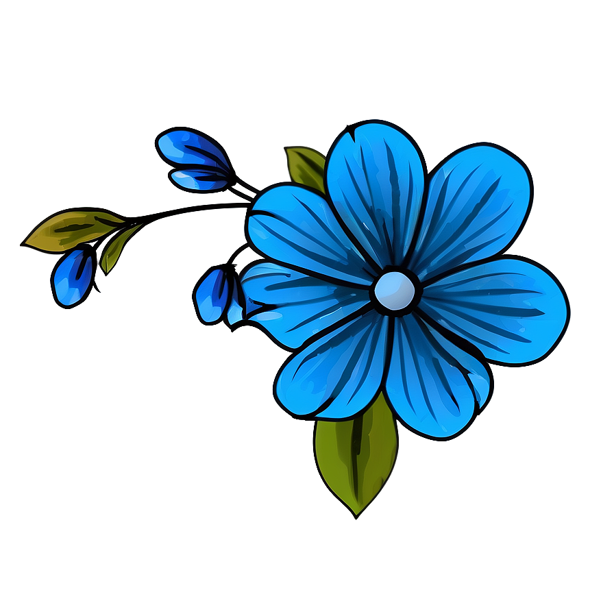 Blue Flower Design Png Gxh52