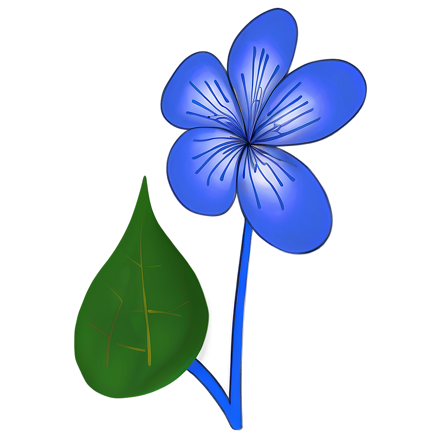 Blue Flower Drawing Png 24