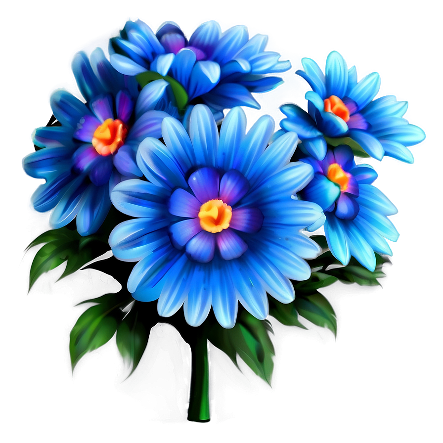 Blue Flower Drawing Png Hni