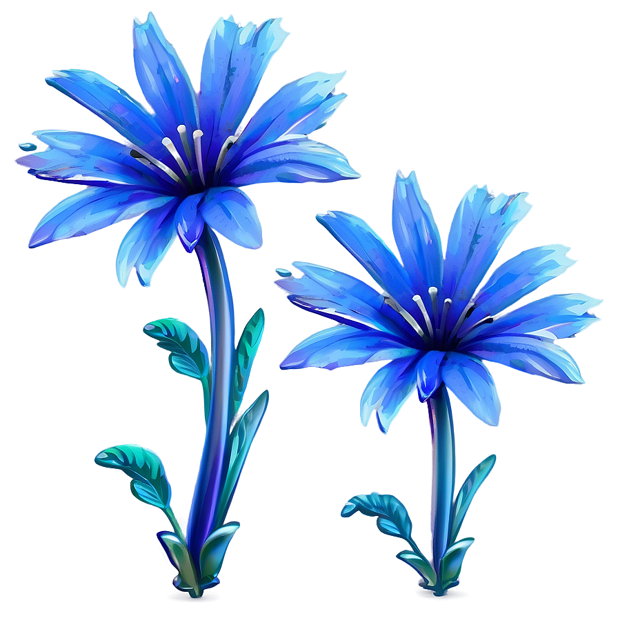 Blue Flower Fantasy Png Khm