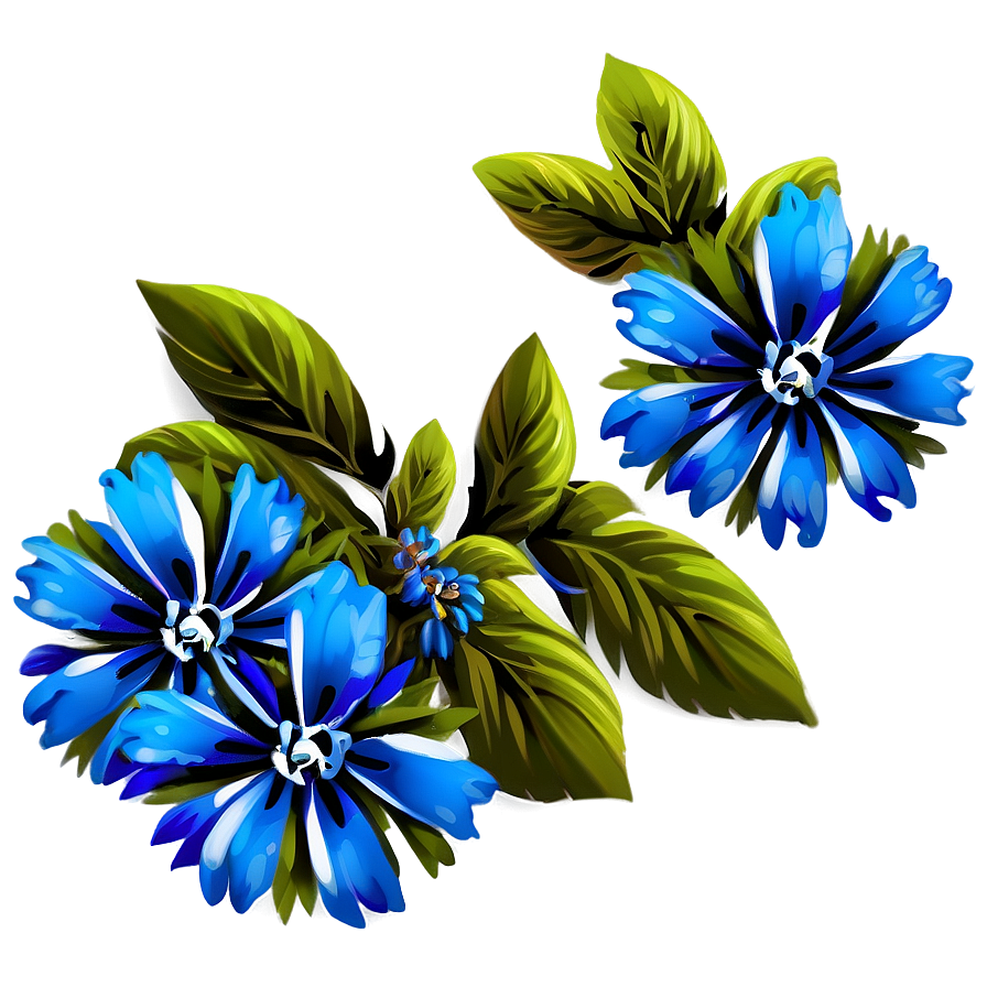 Blue Flower Ornament Png 69