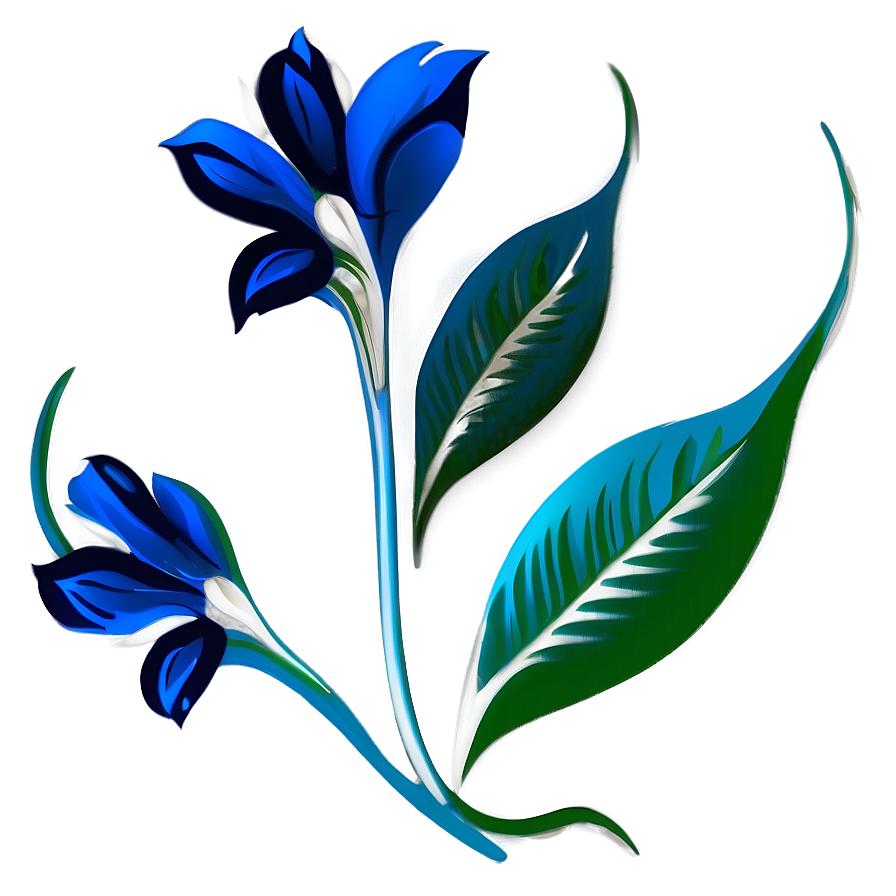 Blue Flower Ornament Png Jti78