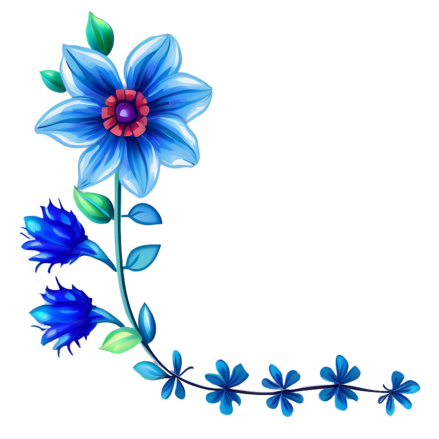 Blue Flower Pattern Png Yie