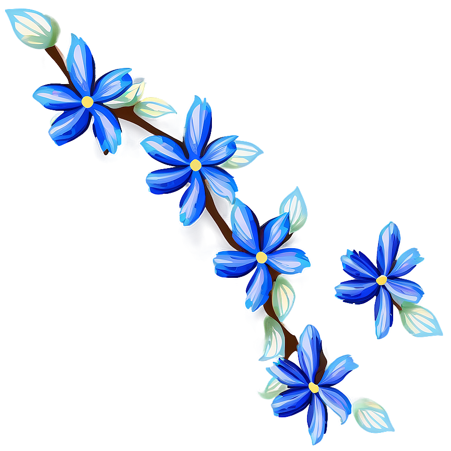 Blue Flower Print Png 05242024