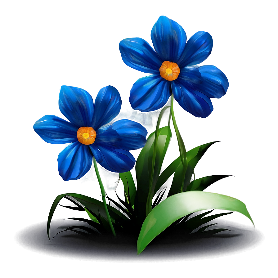 Blue Flower Scene Png 34